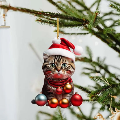 🎄10 броя😻Декорация за коледна елха котка✨Висяща декорация котка