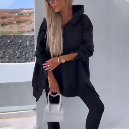 ✨2024 Új termékek💖Kapucnis pulóver és Jogger Leggings 2 darabos szett