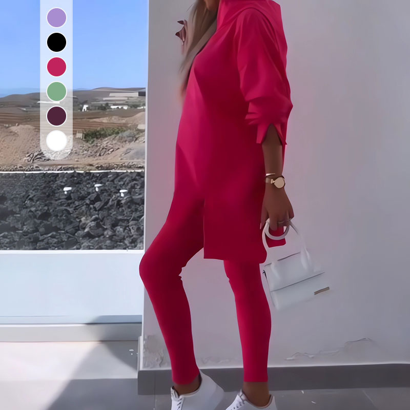 ✨2024 Új termékek💖Kapucnis pulóver és Jogger Leggings 2 darabos szett